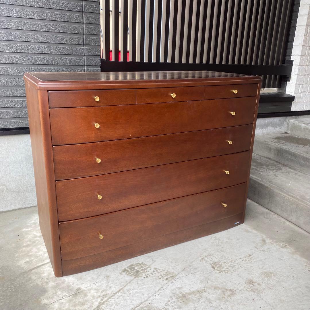 自宅保管品 マルヨシ民芸家具 5段チェスト サイドボード 西洋 アンティーク