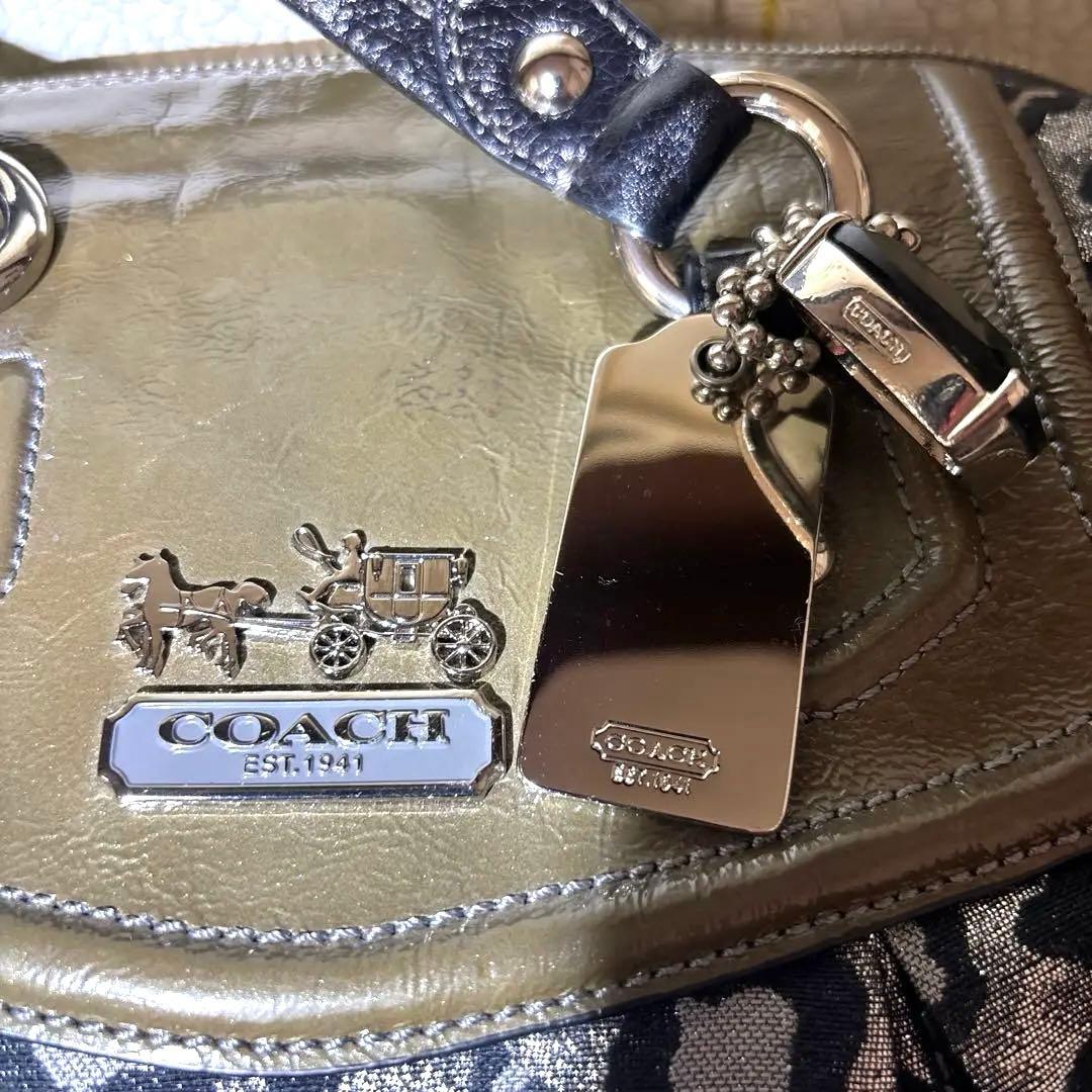 COACH 3WAY ハンドバッグ ショルダーバッグ レオパード柄