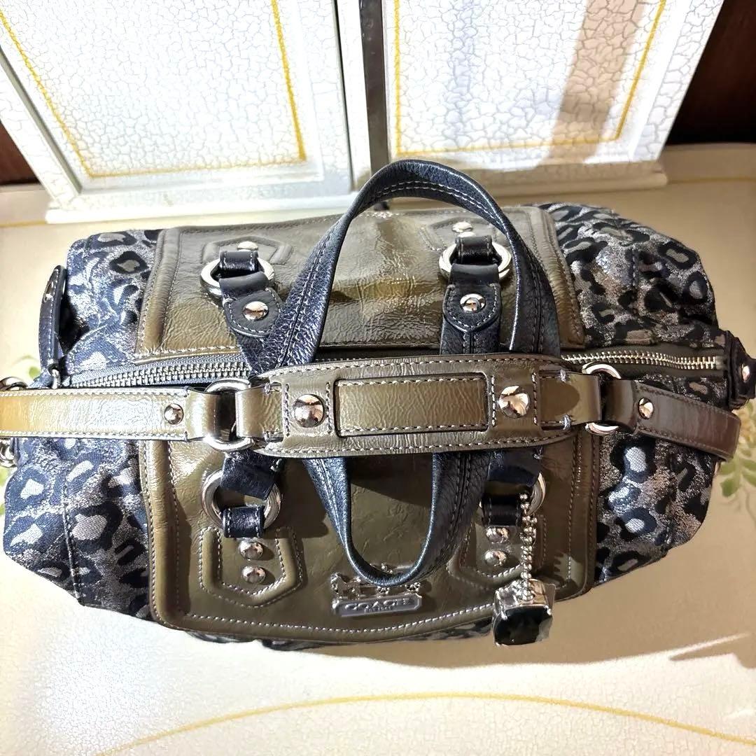 COACH 3WAY ハンドバッグ ショルダーバッグ レオパード柄
