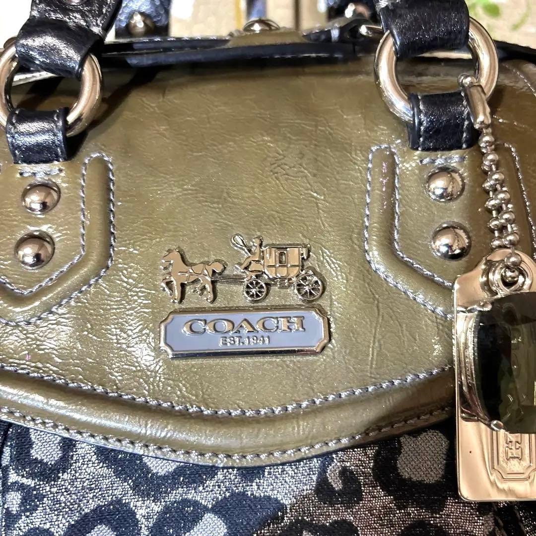 COACH 3WAY ハンドバッグ ショルダーバッグ レオパード柄