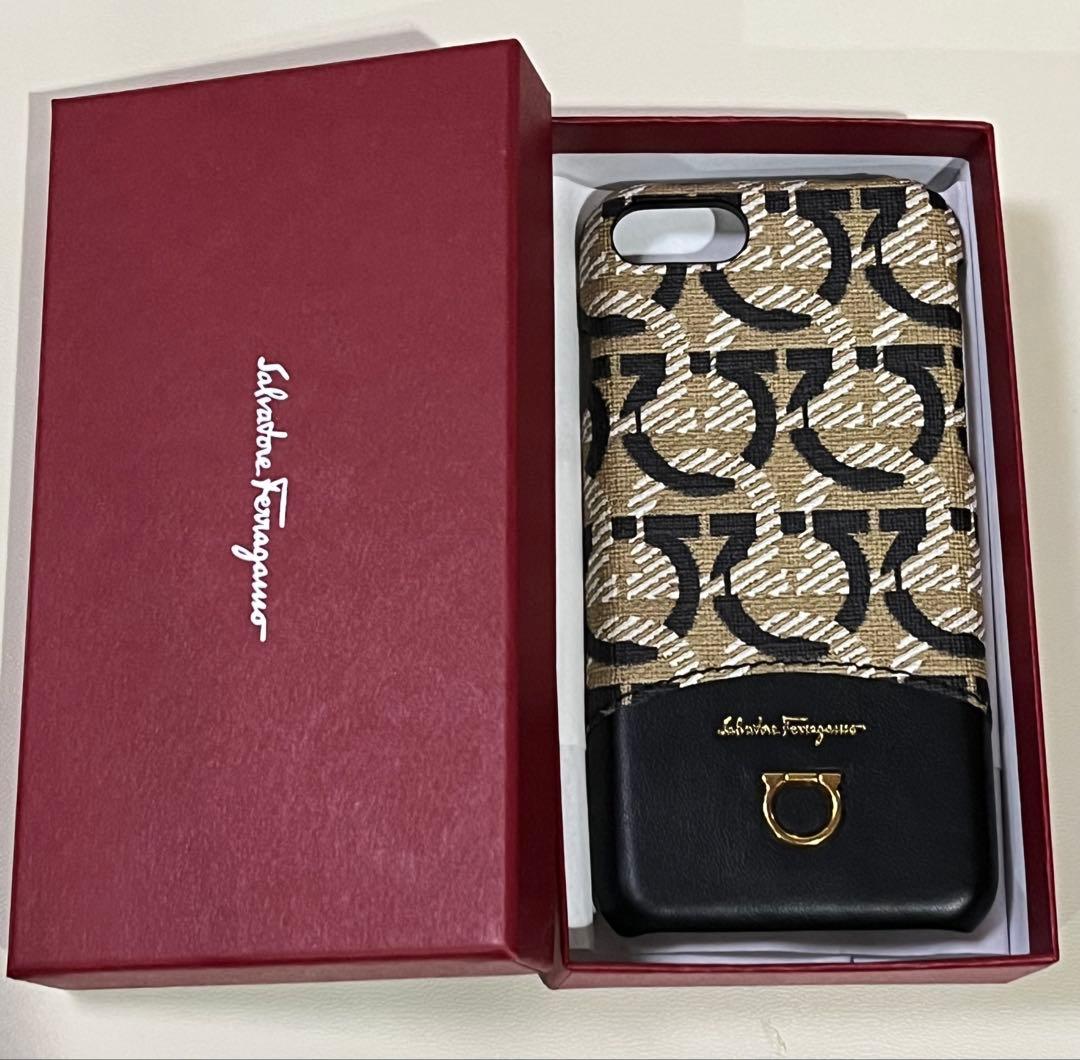 Salvatore Ferragamo iPhoneケース ベージュ/ブラック