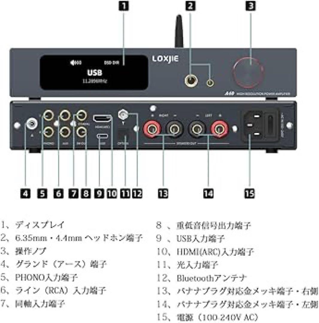 LOXJIE A40 Bluetooth パワーアンプ