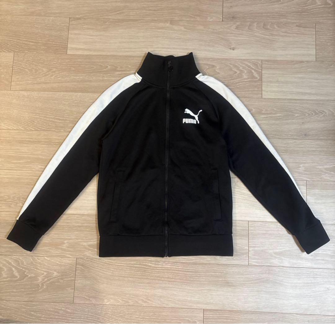 PUMA ジップアップジャージ ブラック/ホワイト