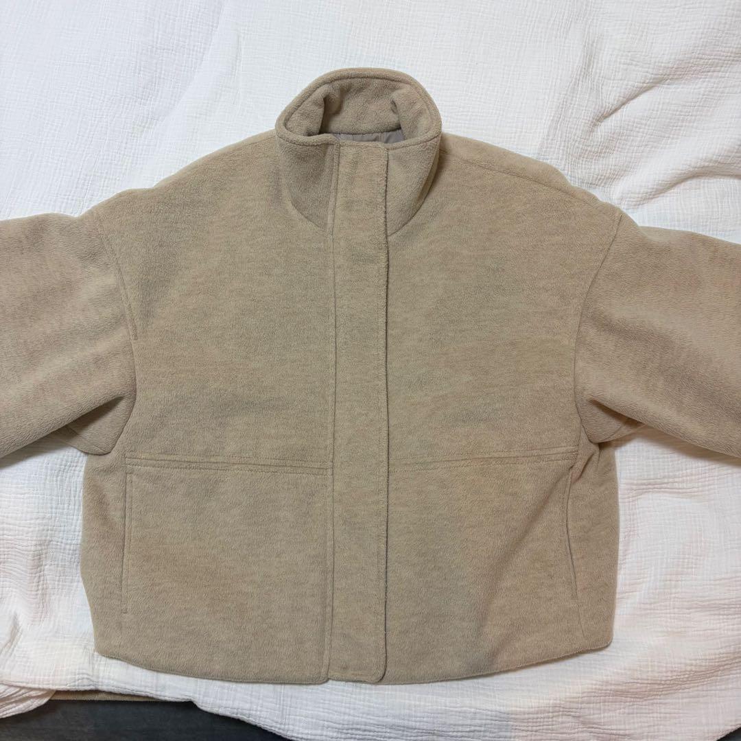 E*l様 Reurie' ダブルジップショートウールコート アイボリー