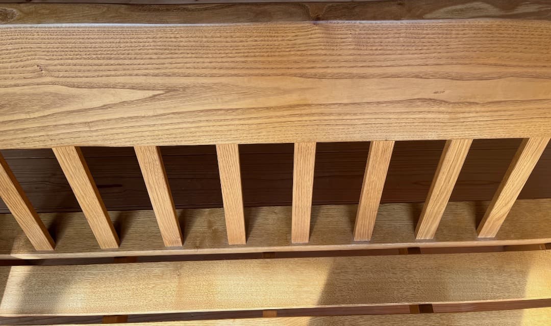 マ*ル様 府中家具製　柿の木　無垢材　３人掛けソファ　オイル仕上げ　蜜蝋メンテ