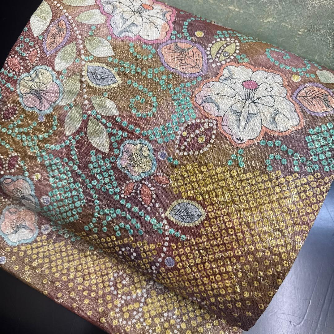 11-80 袋帯 美品 正絹 着物 辻ヶ花