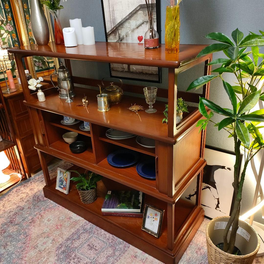 昭和ヴィンテージ 国産ミッドセンチュリー 蛇腹引き戸 北欧モダンキャビネット