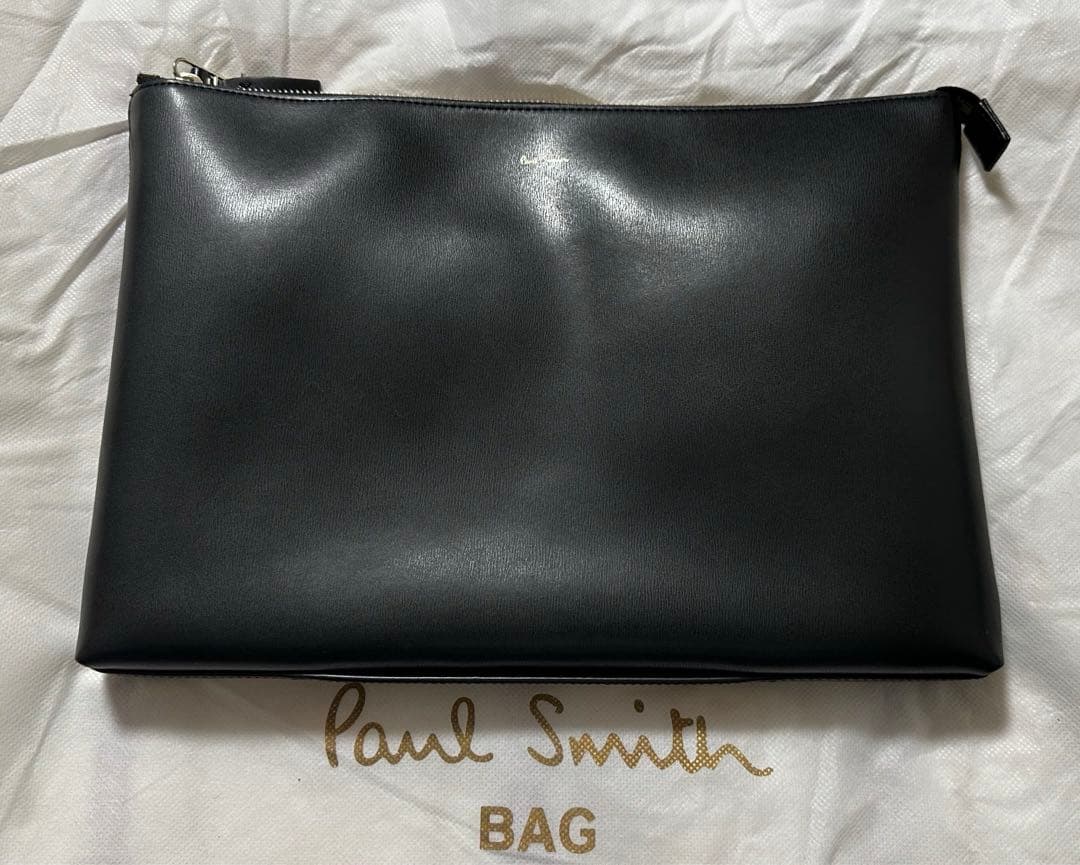 極美品 ポールスミス　レザークラッチバッグ　黒