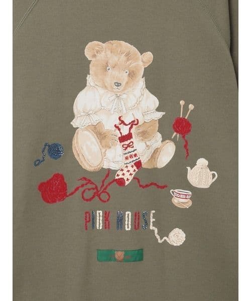 ピンクハウス　くまプリント　スウェット チュニック