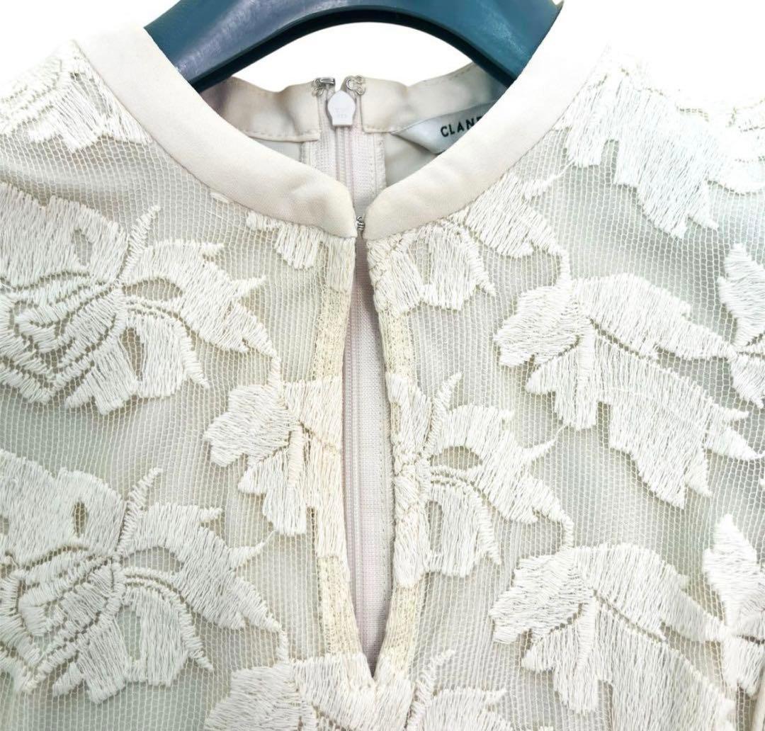 ワンピース CLANE FLORAL EMBLOIDERY LACE ONEPIECE
