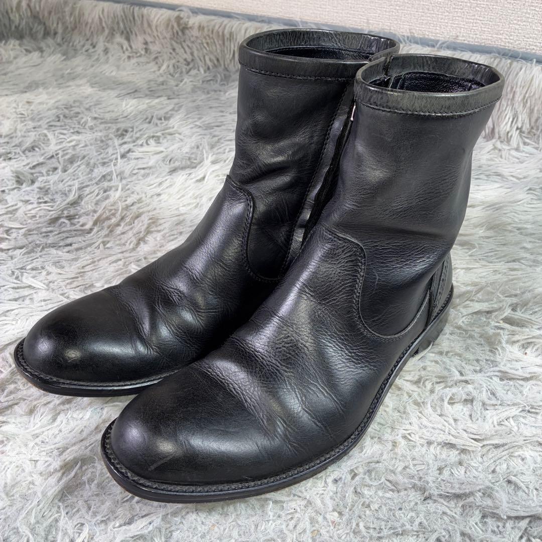 1319RINGHIO サイドジップ ブーツ ミドル メダリオン レザー