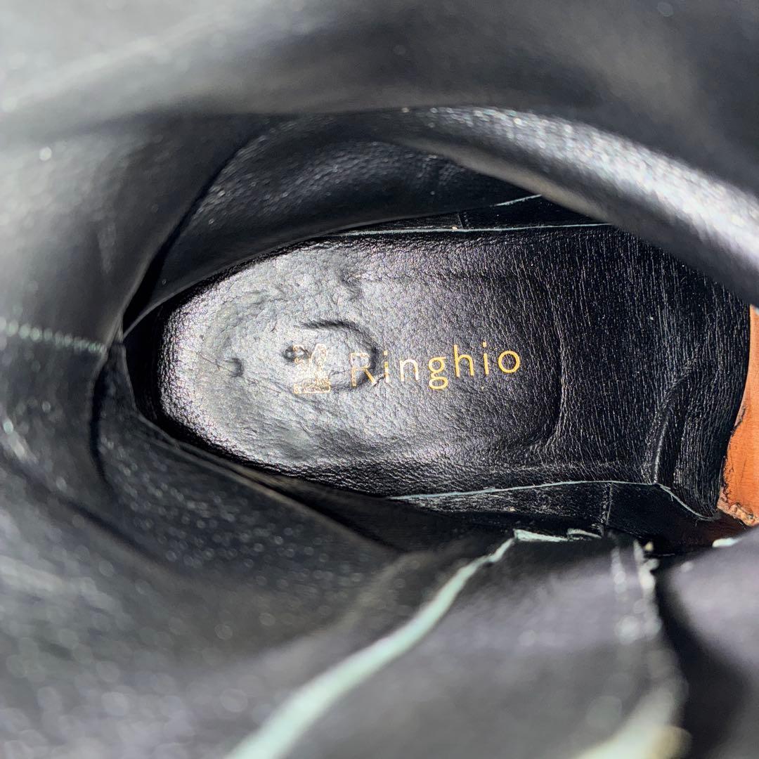 1319RINGHIO サイドジップ ブーツ ミドル メダリオン レザー