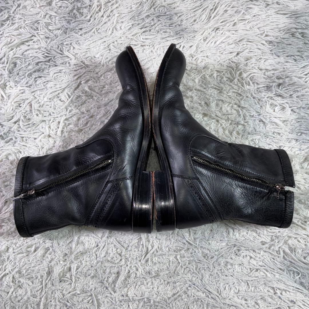 1319RINGHIO サイドジップ ブーツ ミドル メダリオン レザー