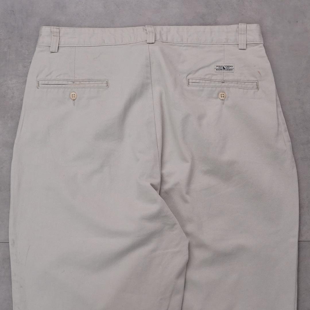 ポロ ラルフローレン W34 ポロチノ USA製 90s ベージュ 14922