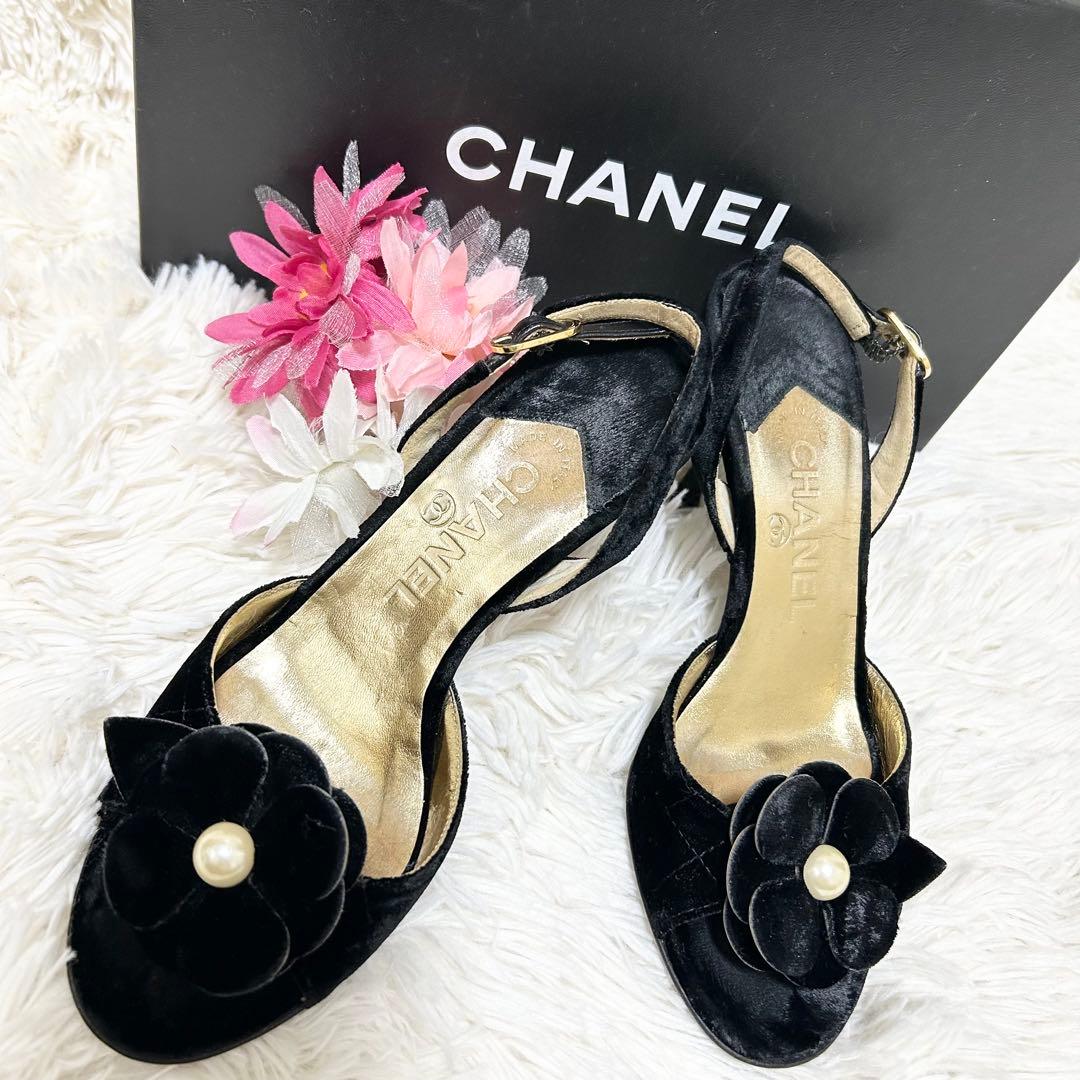 d*3様 【良品】CHANEL シャネル カメリア サンダル