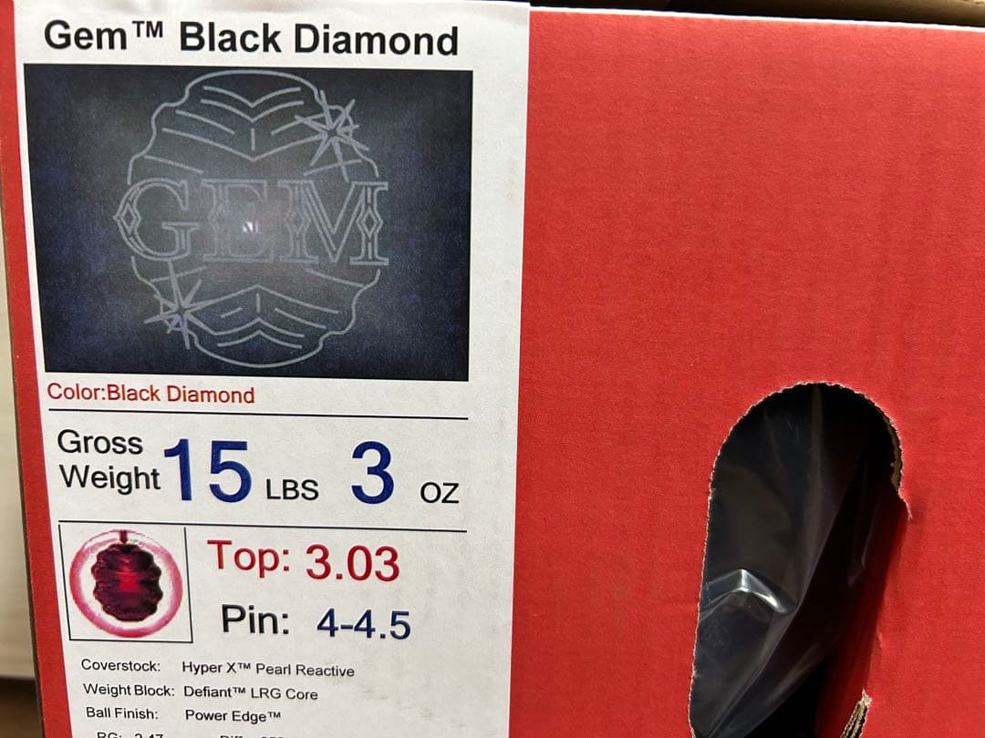 送料込み【新品】ジェム・ブラックダイヤモンド　ロトグリップ15ポンド3オンス17