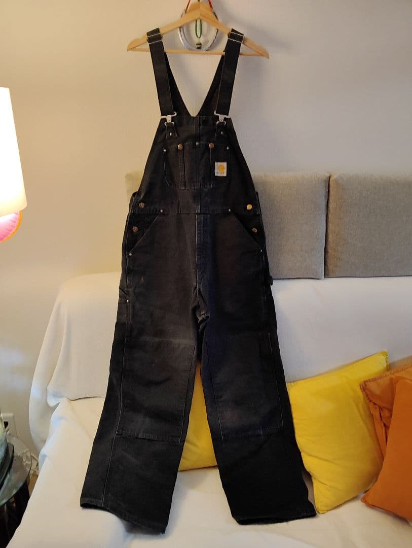 アキ　Carhartt ダブルニーW34 ブラック　USA製