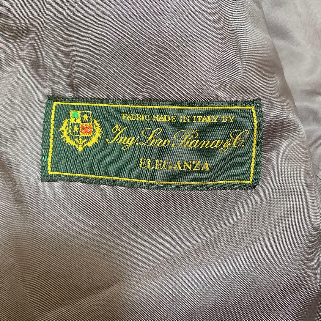 高級生地✨ロロピアーナ　オーダースーツ　セットアップ　ストライプ　L相当　グレー