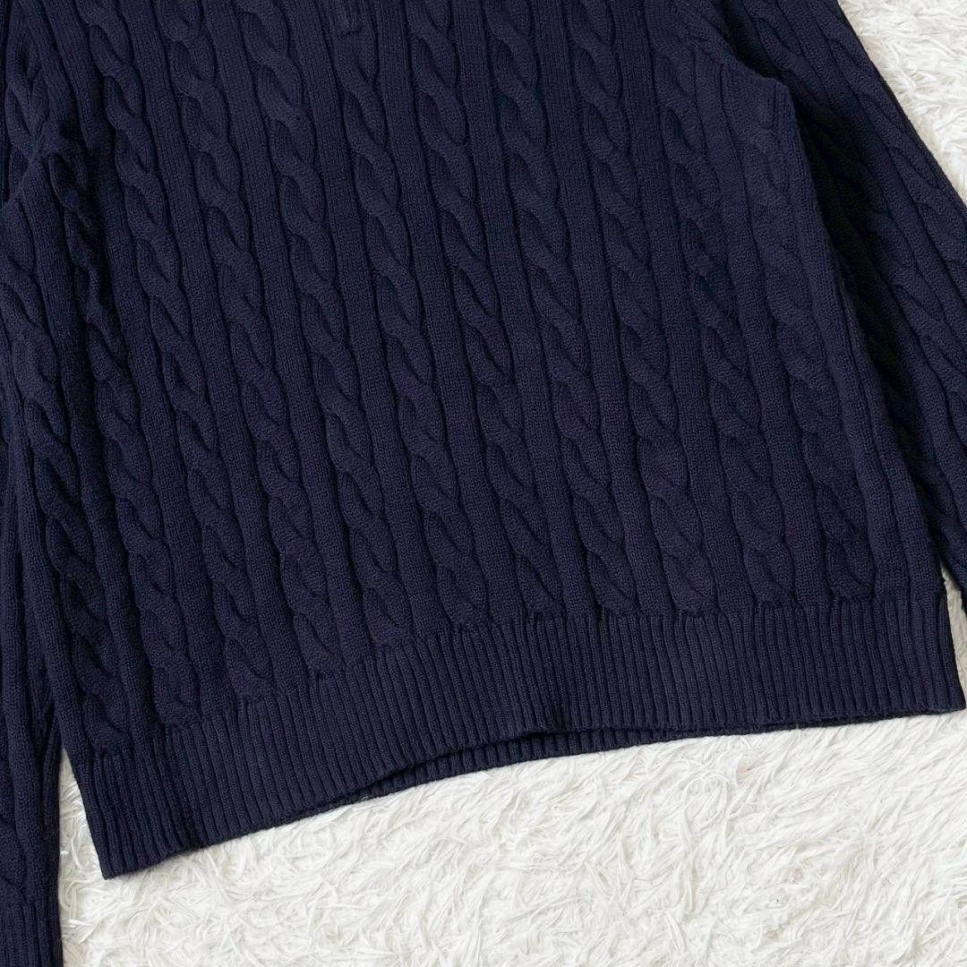 ポロ　ラルフローレン　ケーブルニット　ハーフジップ　紺　ポニー　大きいサイズ