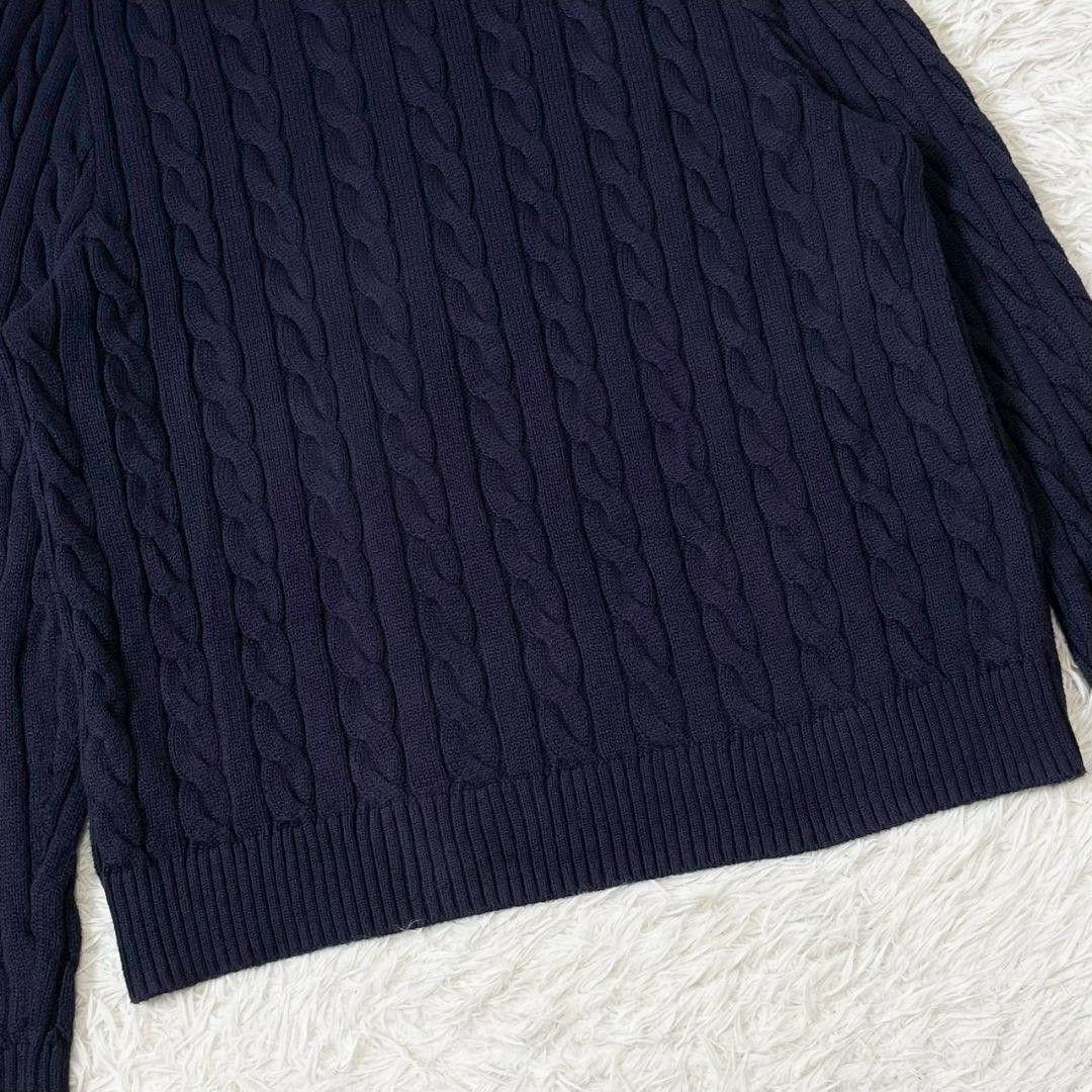 ポロ　ラルフローレン　ケーブルニット　ハーフジップ　紺　ポニー　大きいサイズ