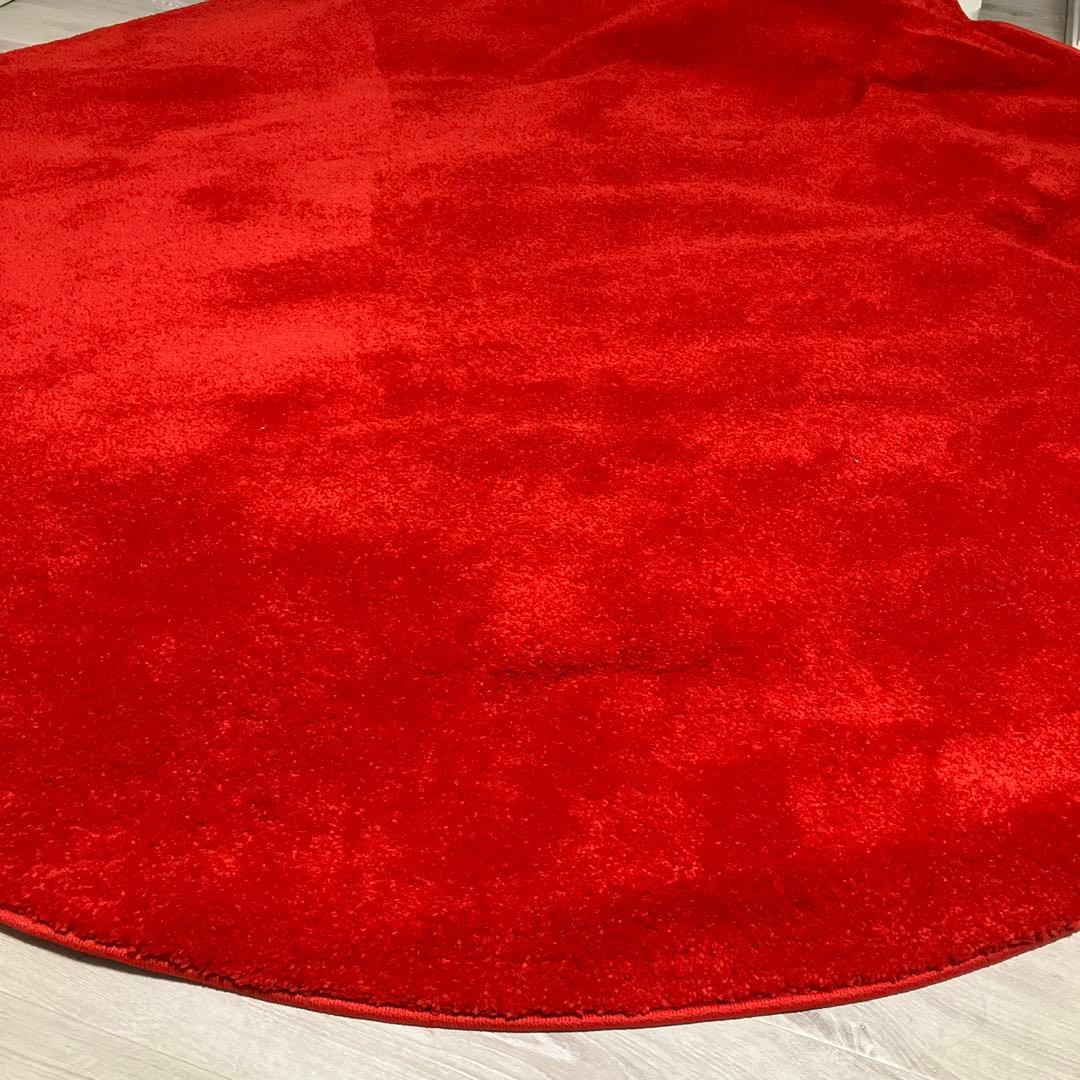 IKEA ラグストエンセ STOENSE 195cm レッド赤　円形