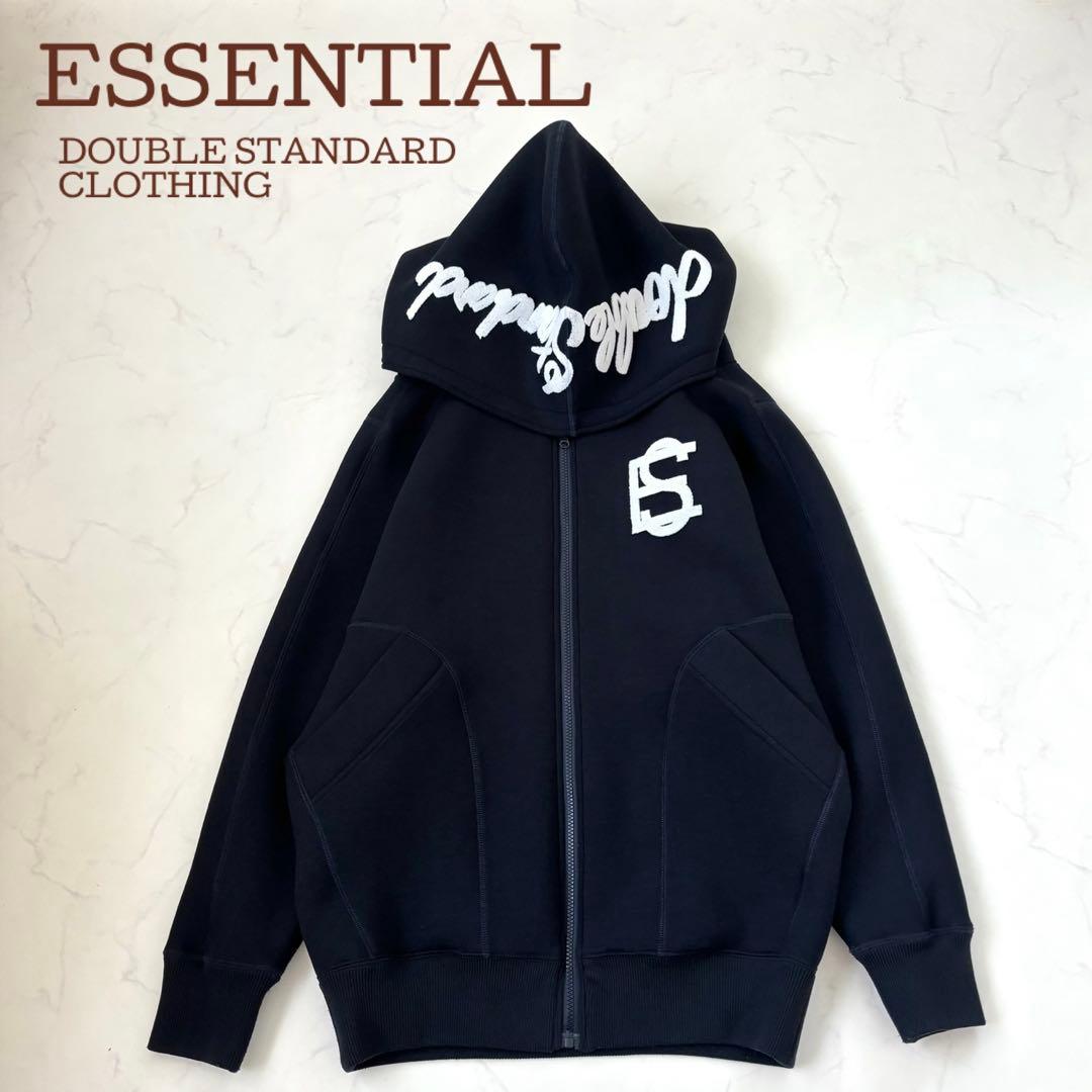 ダブルスタンダードクロージングESSENTIALダンボールロゴジップフーディー