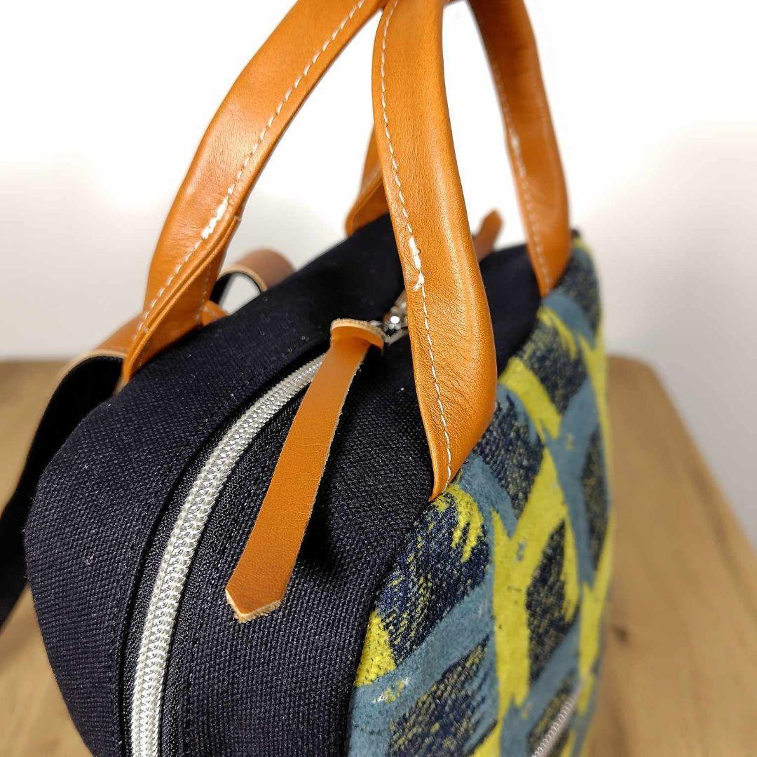 【SALE】ミナペルホネン/サラブレッドネイビー/ボストン型トートリュック本革キ