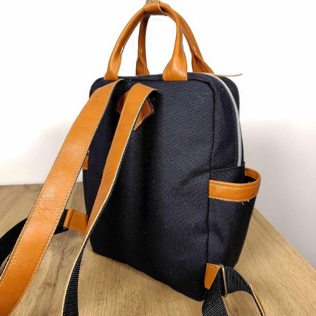 【SALE】ミナペルホネン/サラブレッドネイビー/ボストン型トートリュック本革キ