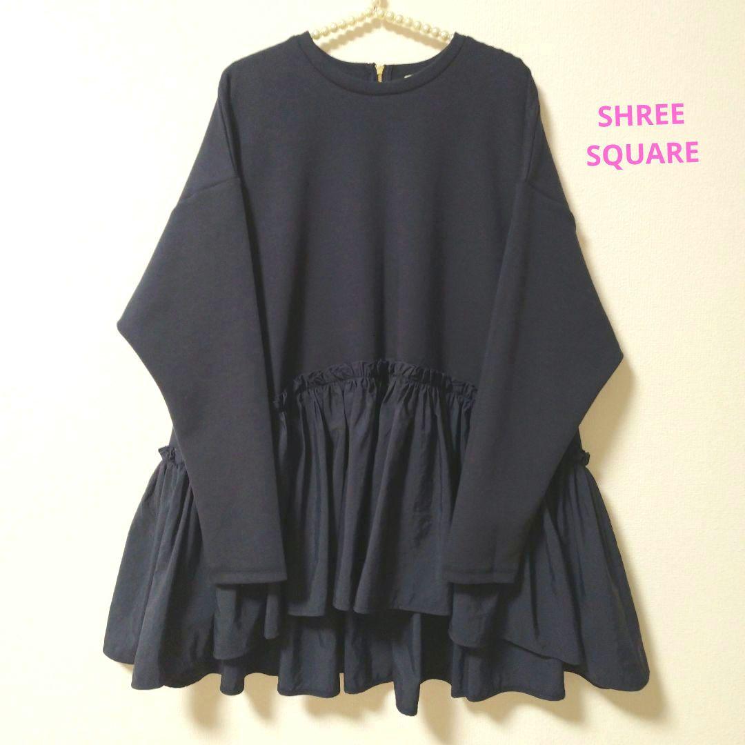 スリースクエア ペプラムコンビプルオーバー