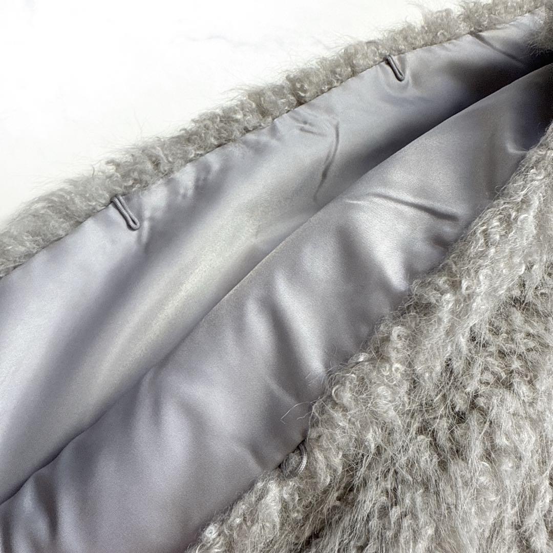 23AW アナイ ANAYI フェイクファー ジレ 38 ベスト グレー系