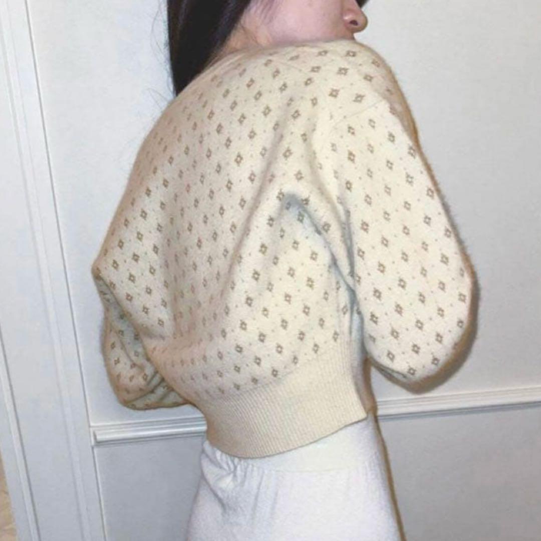 petite LULU ラメジャガードカーディガン