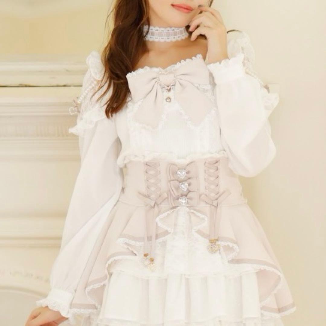 LIZLISA クロスレースリボンカットトップス