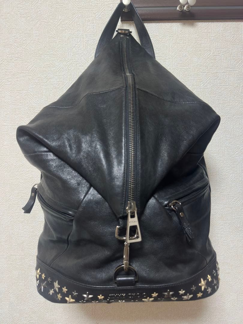 ジミーチュウ フィッツロイ リュック スタッズ レザー ブラック