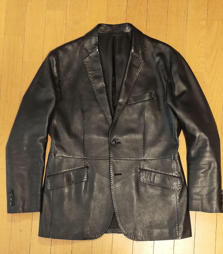 ダーバン I.D.D ラムレザーテーラードジャケット 黒 L 羊革ジャケット