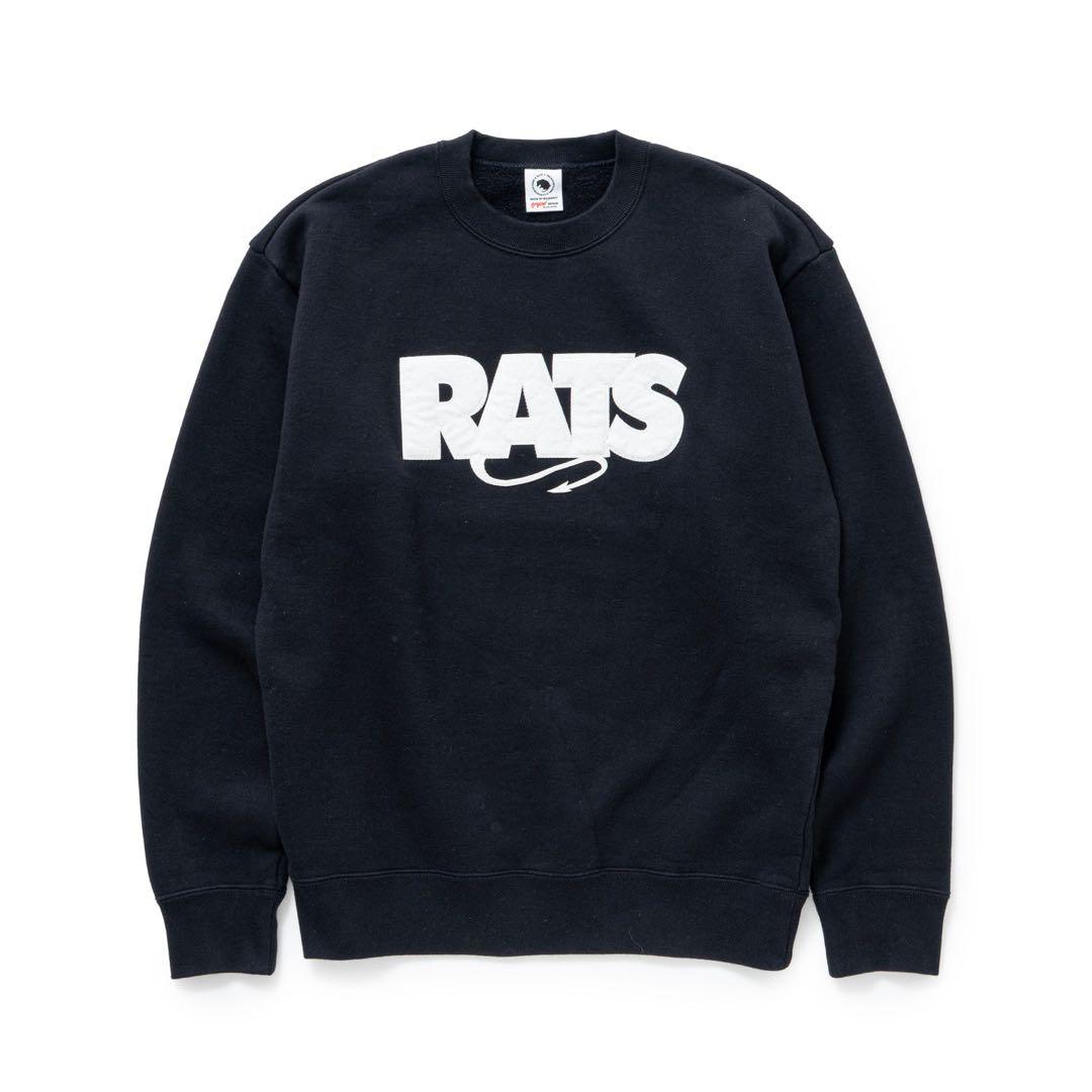 タ*カ様 RATS BOX LOGO CREW NECK SWEAT BLACK