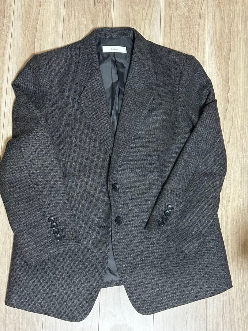 anuke Herringbone Wool Jacket ブラウン 38