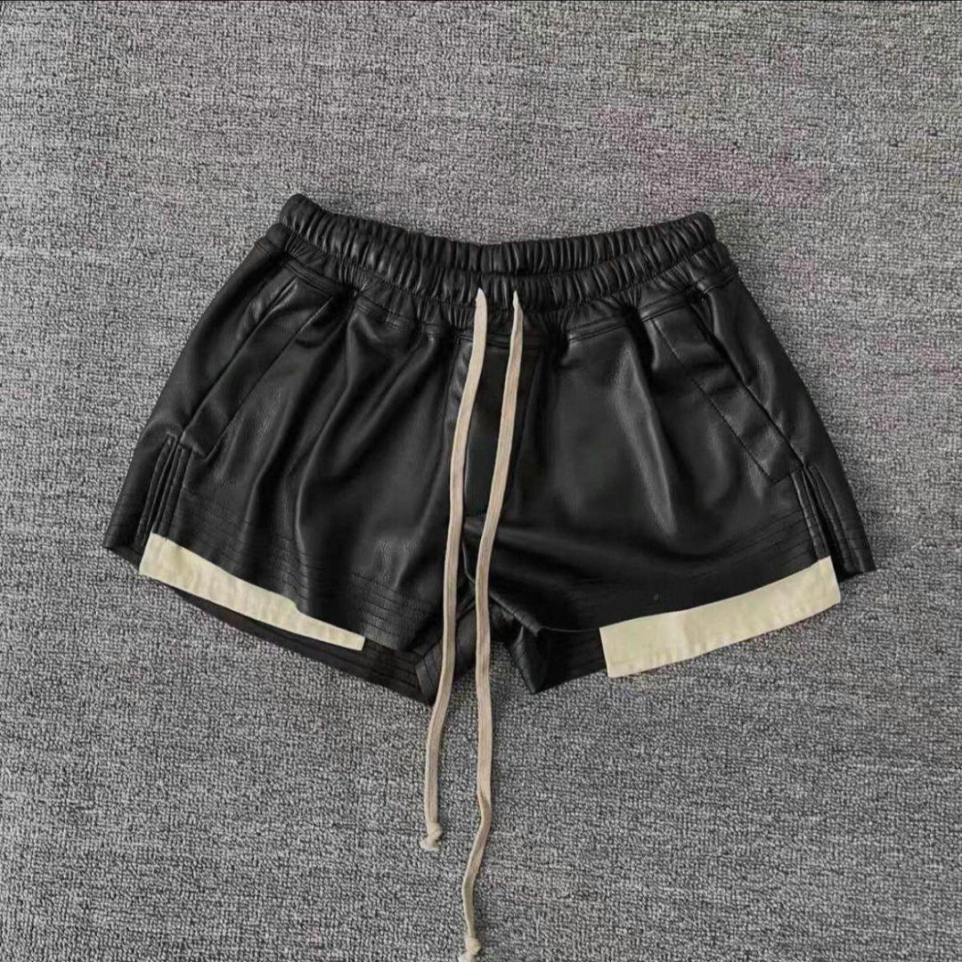 Rick Owens レディース レザー ドローストリング ショートパンツ