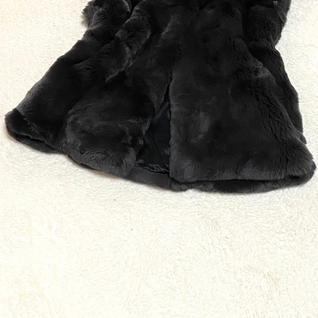 ザディグ＆ヴォルテール 毛皮 ラビットファーベスト フード グレー Sサイズ相当