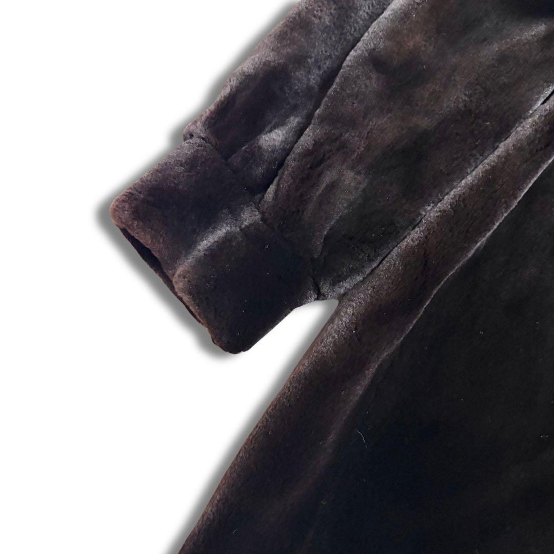 【着丈100cm】ヴァレンティノ シェアードミンク リアルファーコート 銀サガ