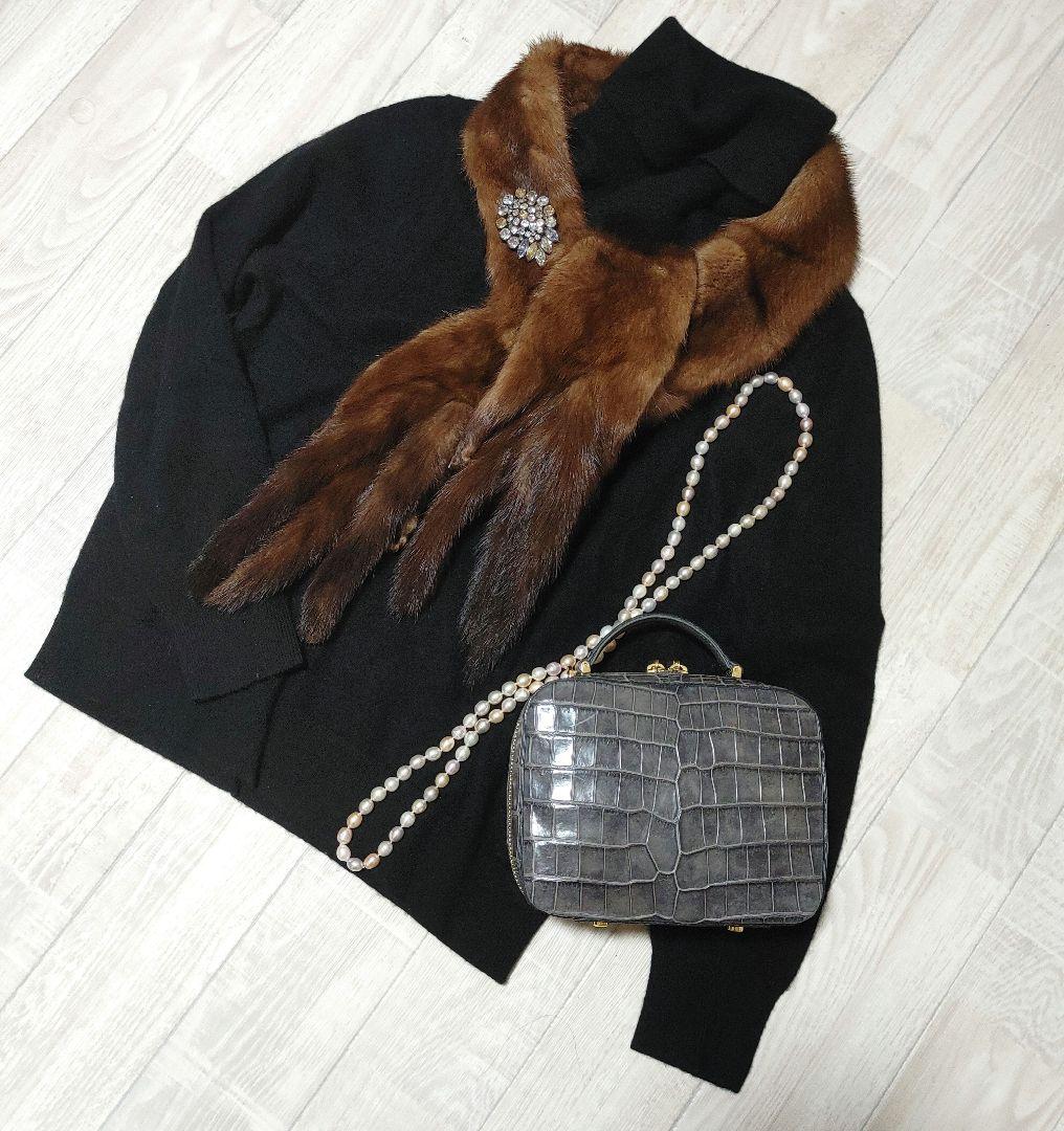 デミバフ ミンクファー ロングマフラー 足付き しっぽ付き フランス Paris