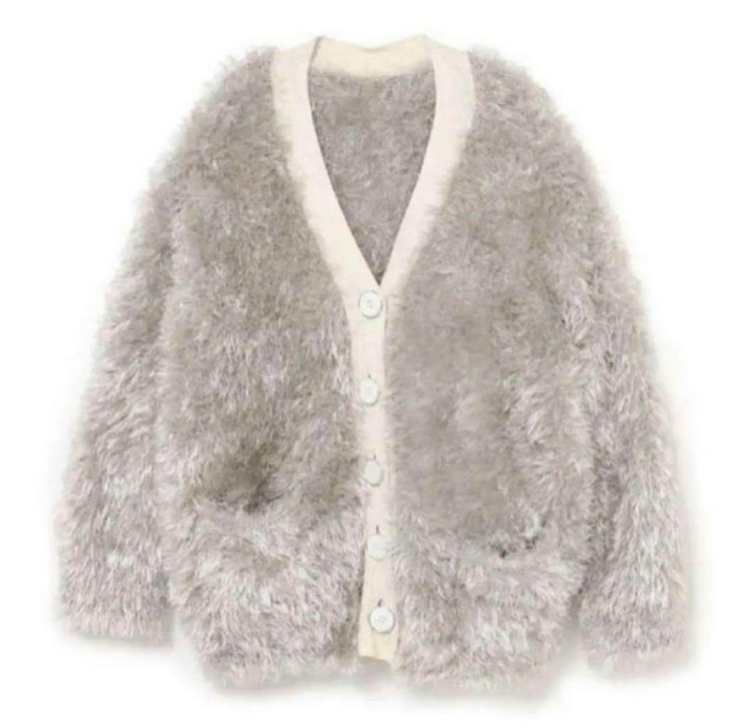 ジャケット・アウター melt the lady basic shaggy cardigan gray