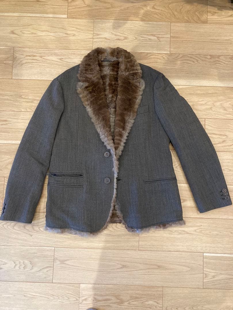T*J様 グレー ファー襟 テーラードジャケット