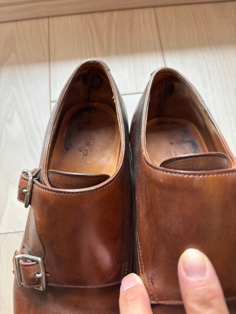 ジョンロブ　ウィリアムII　ブラウン ダブルモンクストラップ レザーシューズ