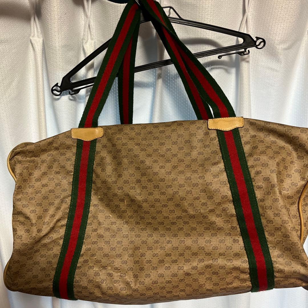 GUCCI グッチ　ボストンバック　シェリー　マイクロ　GG柄　大容量　旅行用