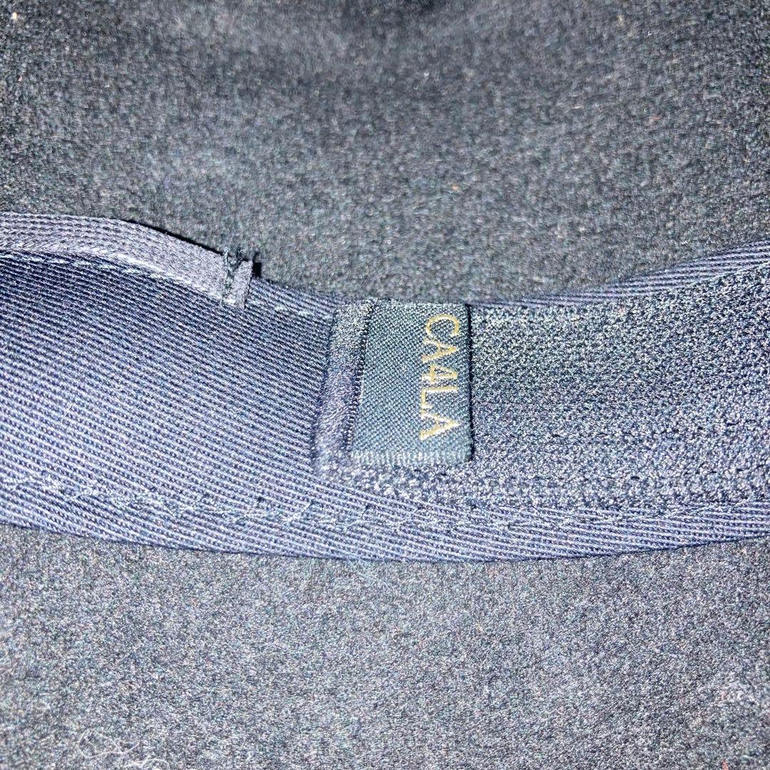 CA4LA 　アトリエメイド　チュール付き　クロッシェ　黒　バゲットハット