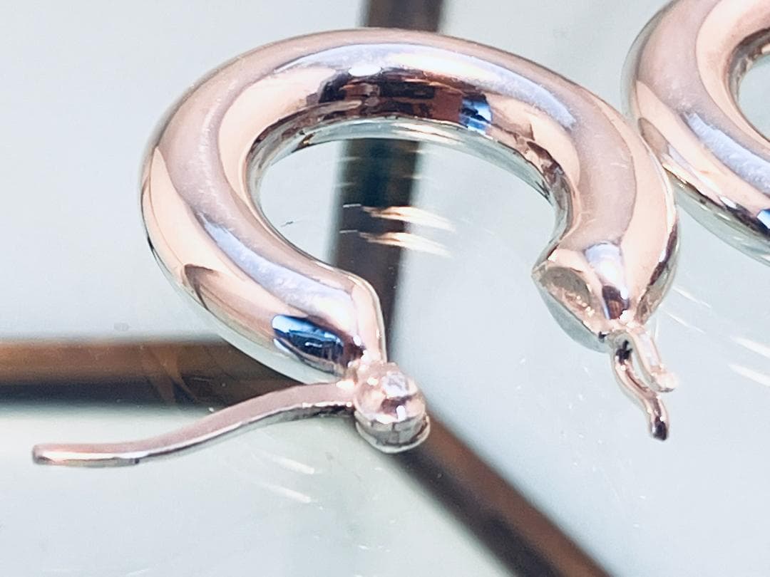 【銀製品】超重厚フープピアス 太さ５mm×外径２０mm