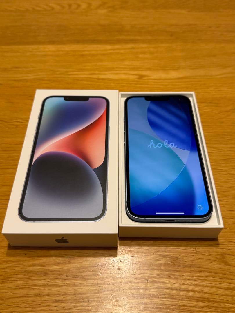 Apple iPhone 14 (ブルー) 本体　SIMフリー　背面割れあり