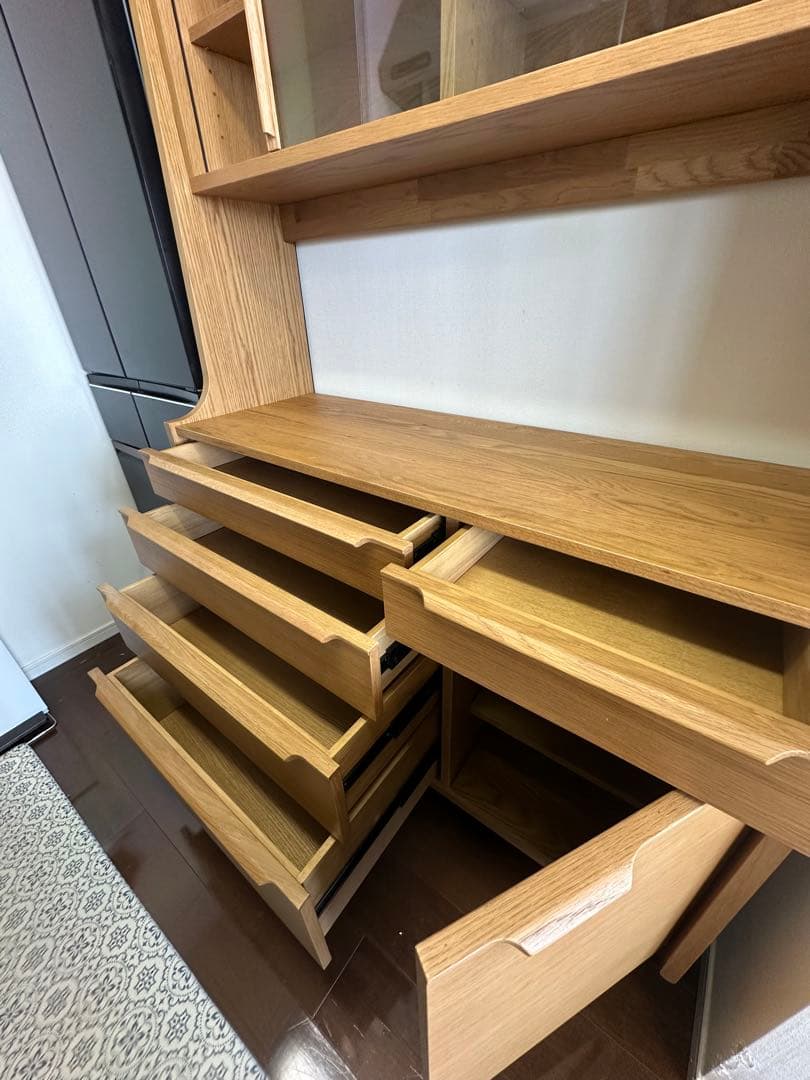 木製カップボード　オーク材