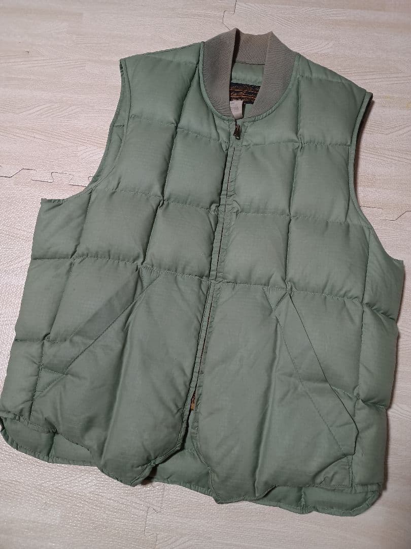 70s 80s USA製 エディーバウアー ダウンベスト リップストップ 40