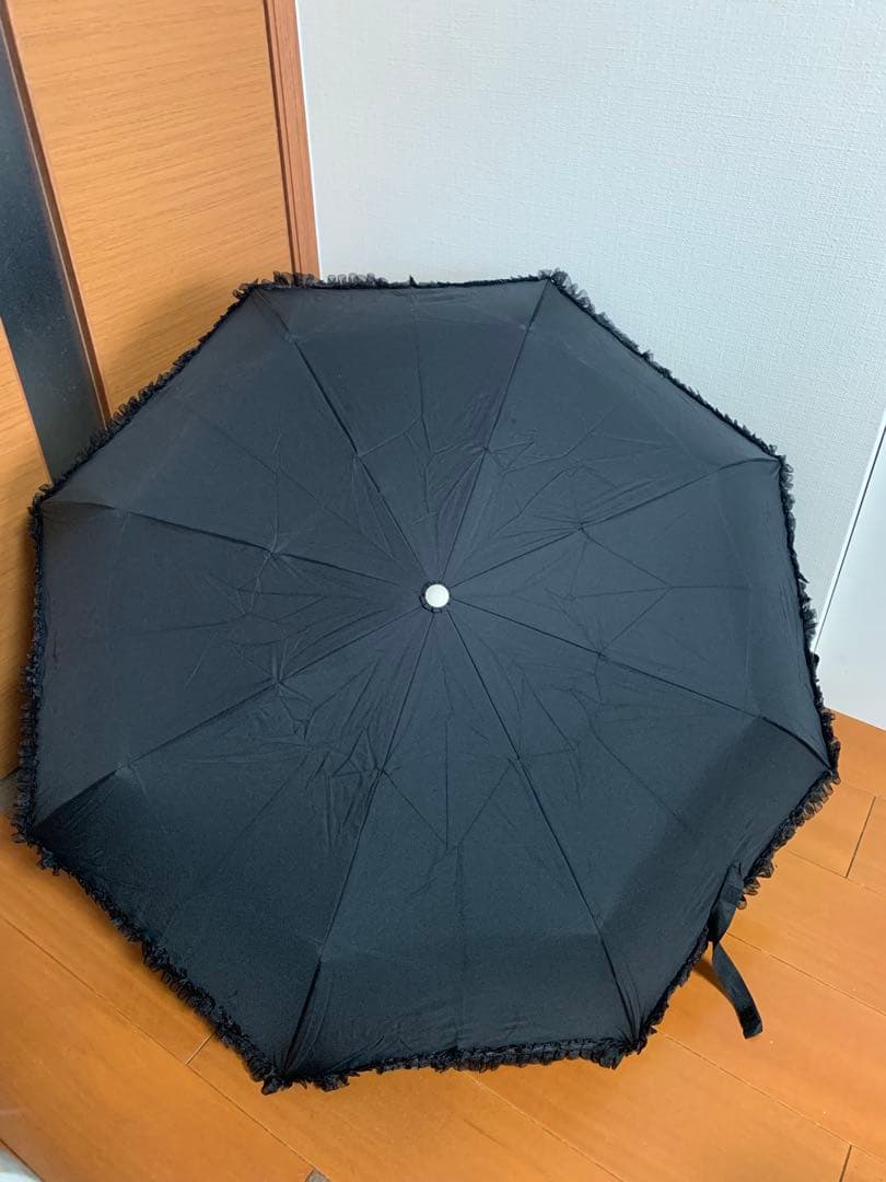 シャンタルトーマス 折りたたみ傘 ブラック レース